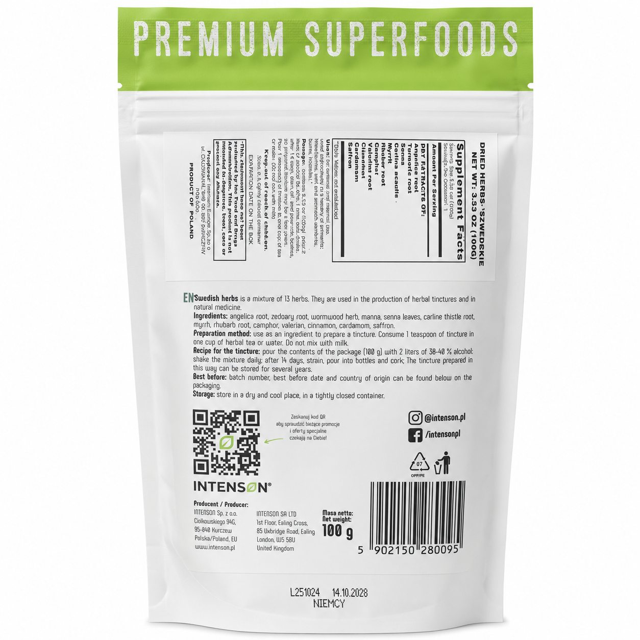 Swedish Herbs 100 g | Ziola Szwedzkie 13 Herbs