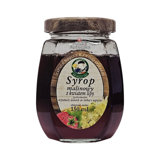 Raspberry Syrup with Linden Flower – Natural Herbal Syrup | 150 ml