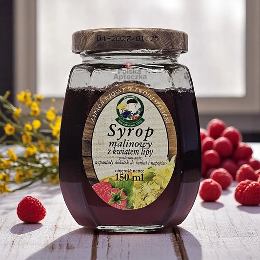 Raspberry Syrup with Linden Flower – Natural Herbal Syrup | 150 ml