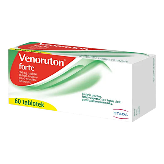 Venoruton Forte 500mg 60 Tablets – Vein & Circulation Support for Leg Swelling, Varicose Veins & Chronic Venous Insufficiency