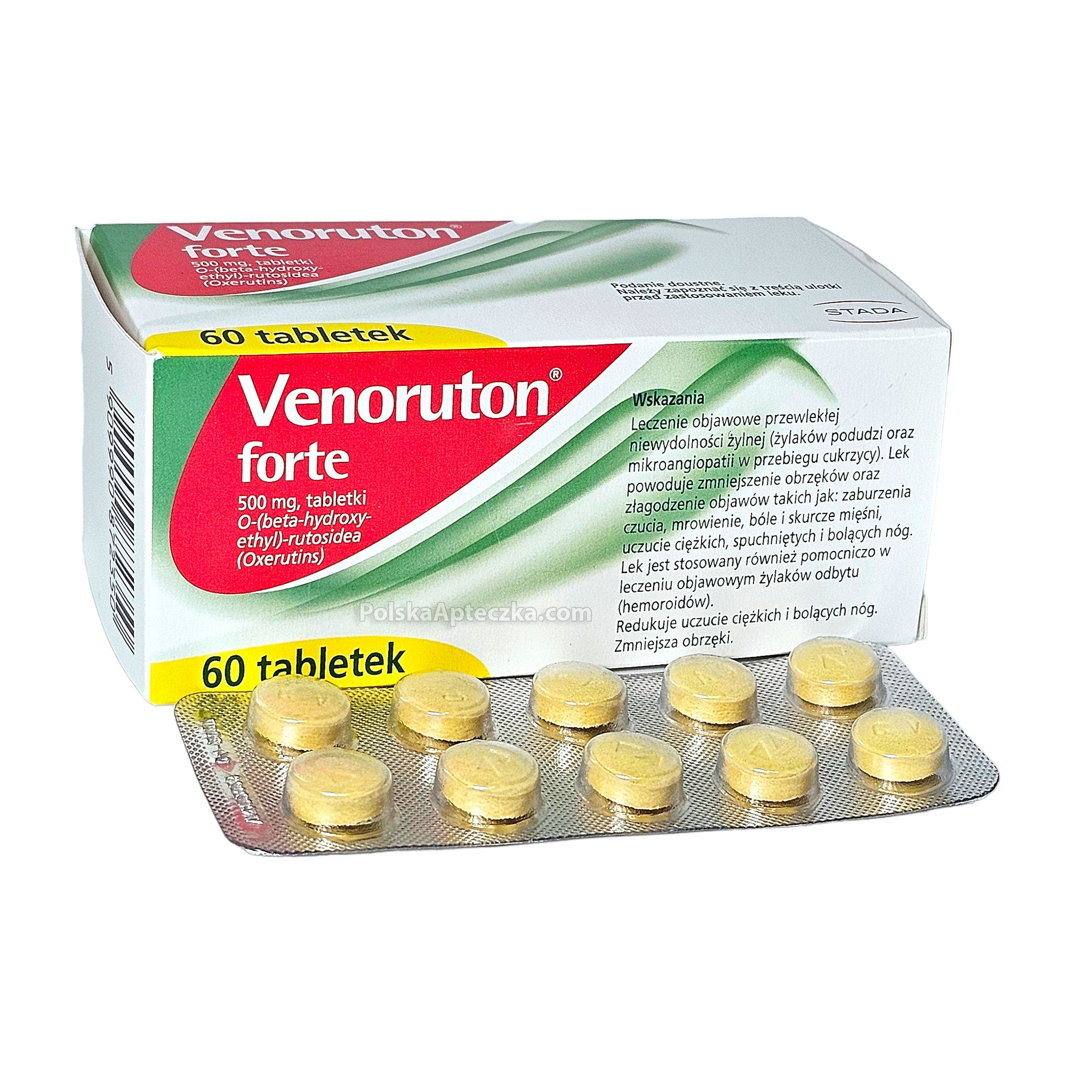 Venoruton Forte 500mg 60 Tablets – Vein & Circulation Support for Leg Swelling, Varicose Veins & Chronic Venous Insufficiency