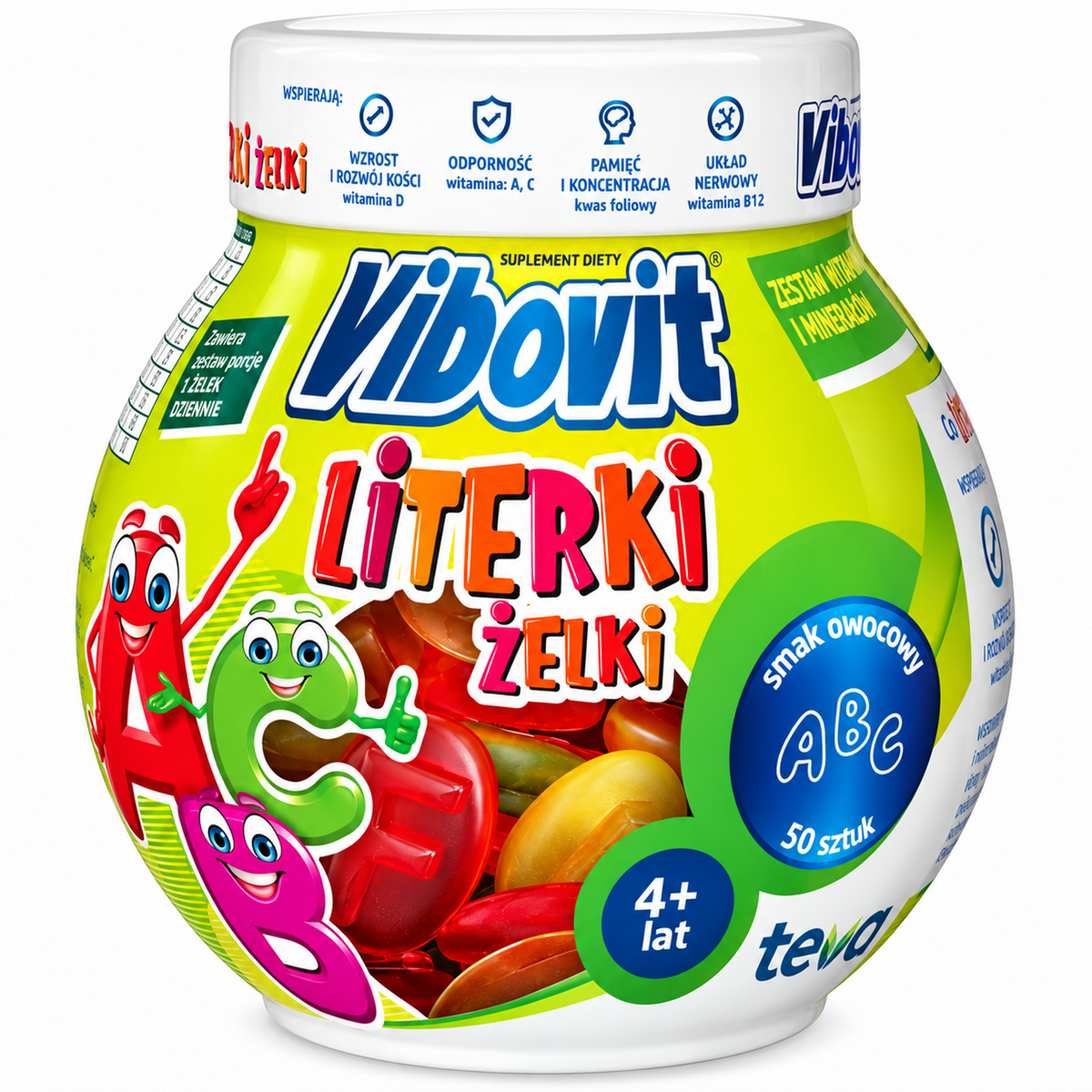 Vibovit Literki fruit-flavored alphabet vitamin gummies for children 4+, 50 gummies