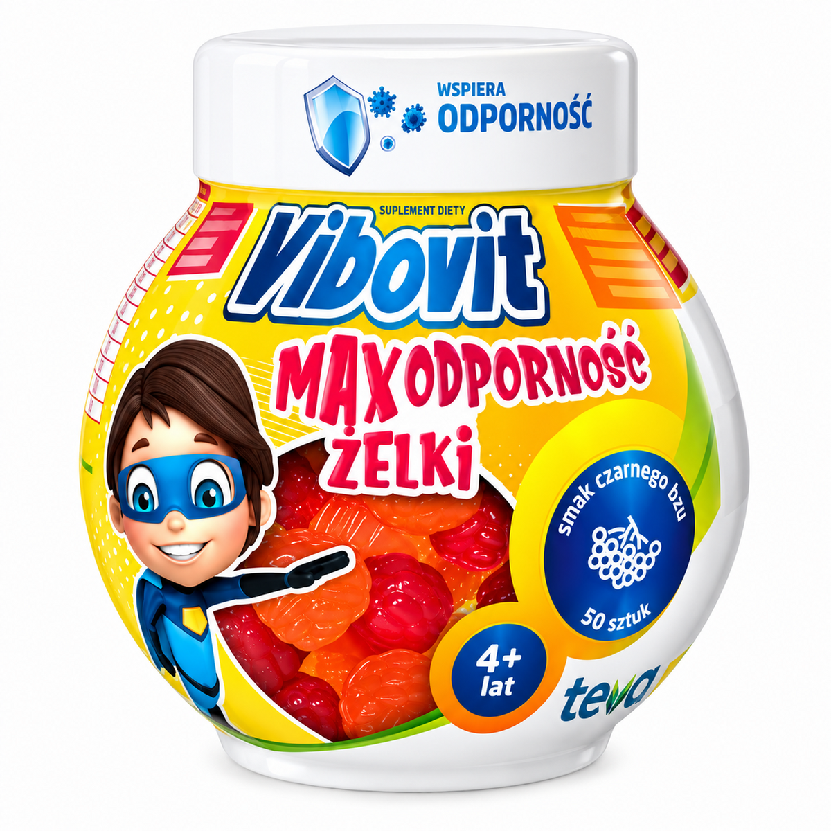 Vibovit Max Immunity elderberry-flavored gummies for children over 4, 50 gummies