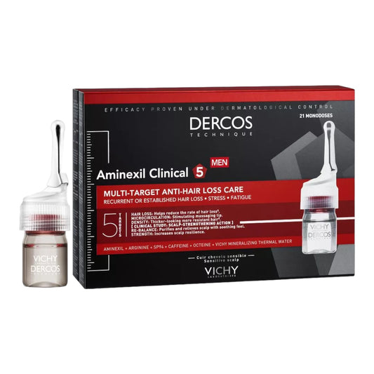 Vichy Dercos Clinical 5, kuracja przeciw wypadaniu włosów dla mężczyzn, 21 ampułek