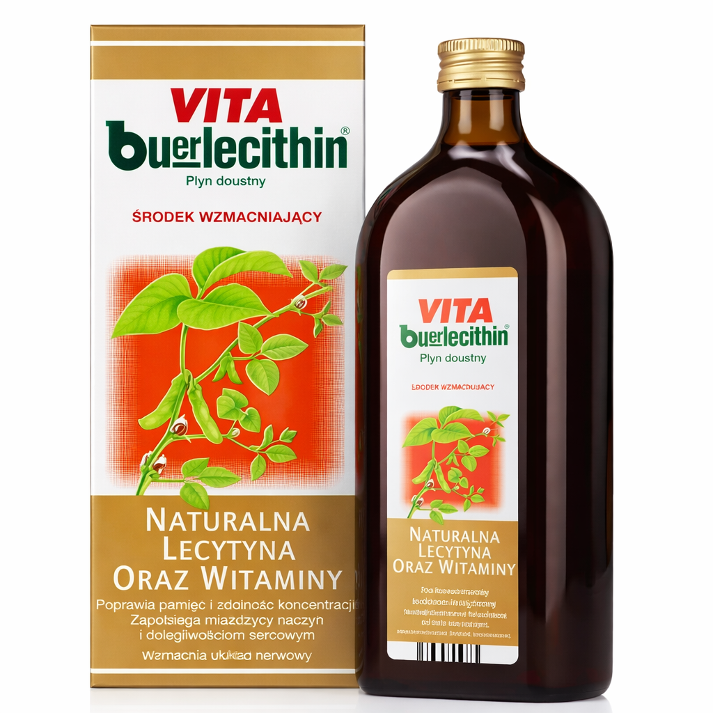 Vita Buerlecithin Lecithin Oral Liquid 1L box and bottle
