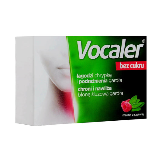 Vocaler bez cukru malina z szalwia 12 tablets