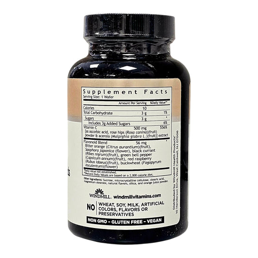 windmill chewable vitamin c 500mg with rose hips flavonoids 50 wafers ingredients