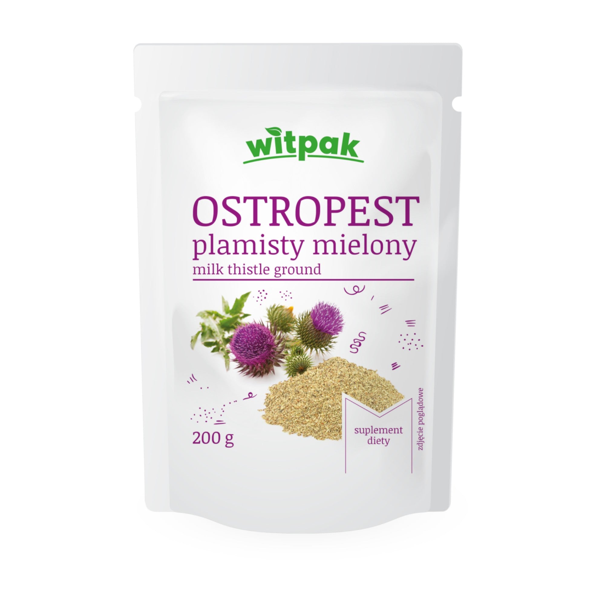 Witpak Milk Thistle Ground – 200g supplement for liver detox and digestive support, rich in silymarin, 100% pure and natural