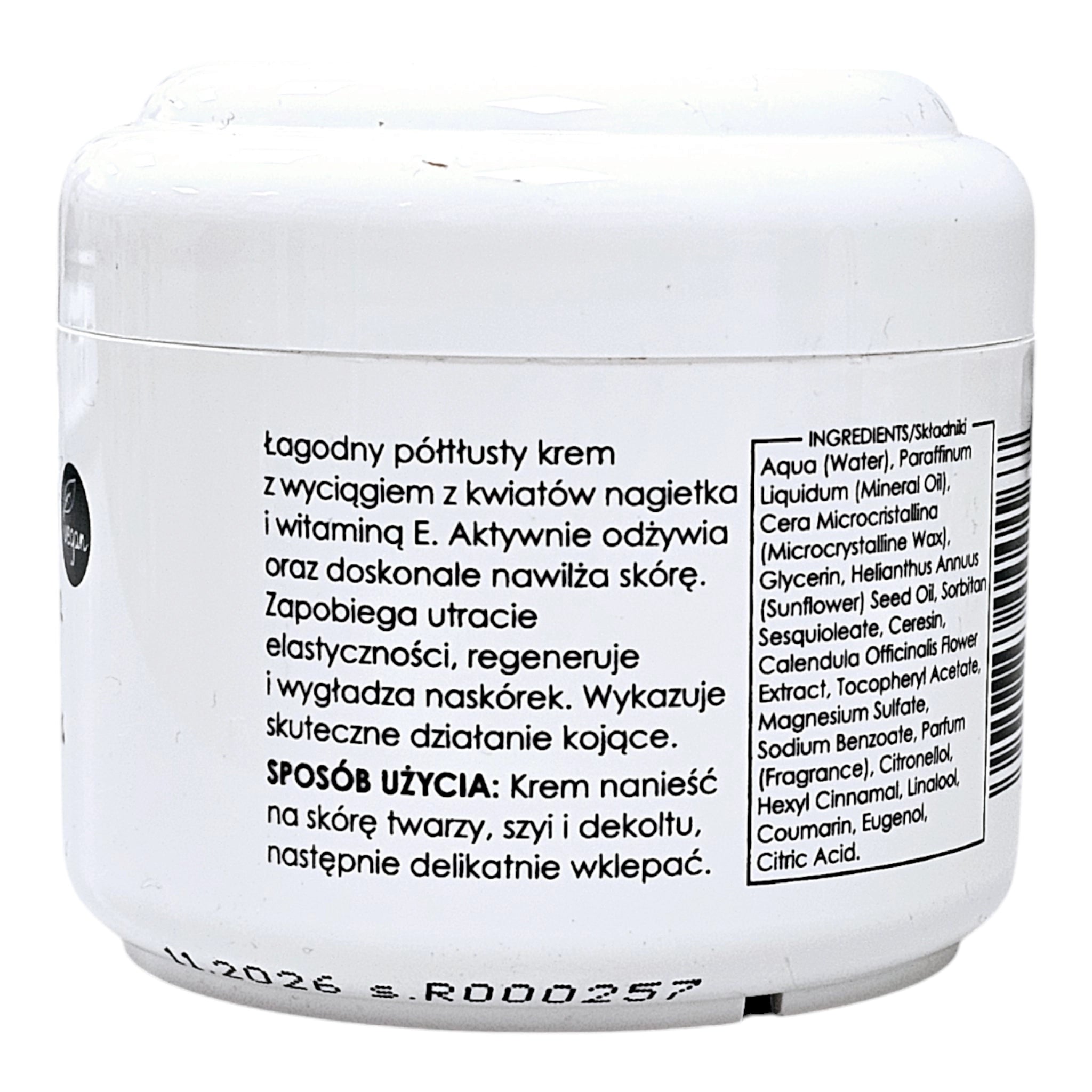 Ziaja Calendula Face Cream Soothing and Hydrating Formula for Dry and Sensitive Skin