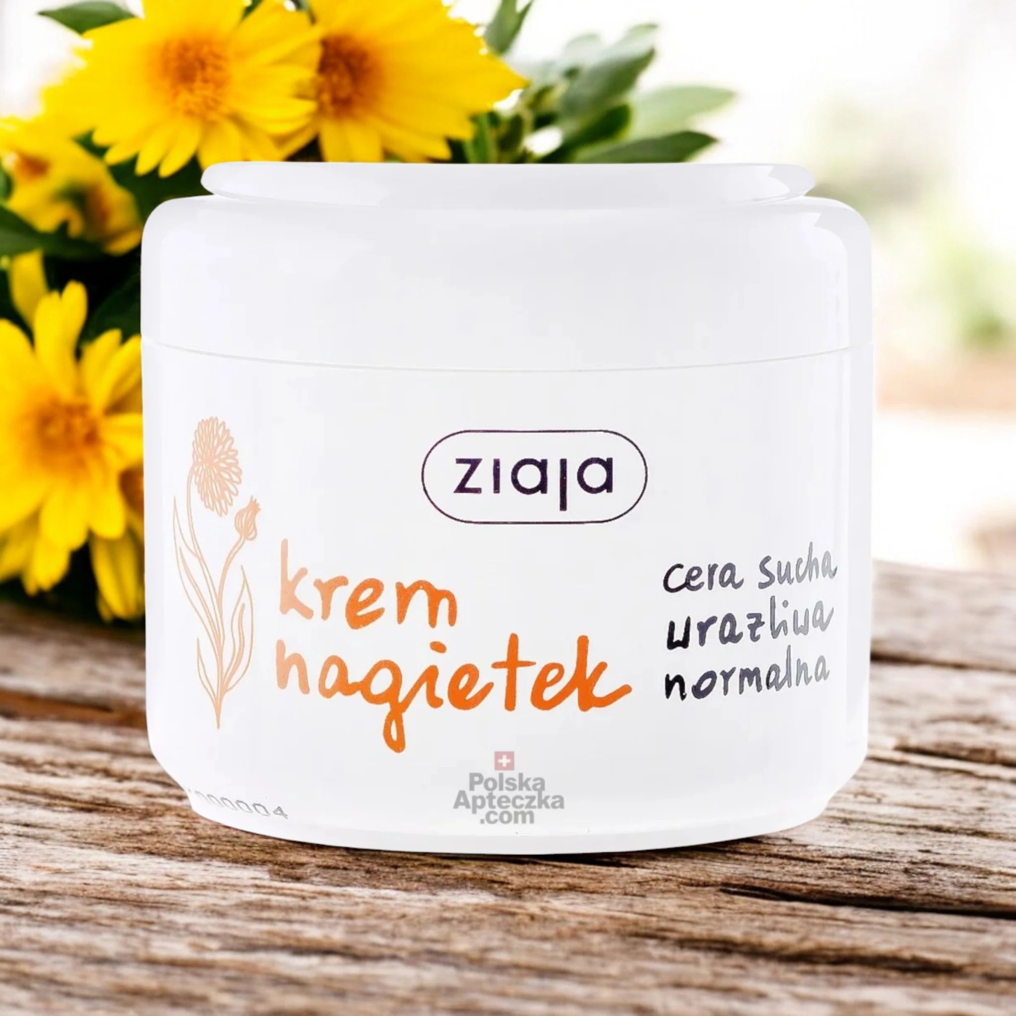 Ziaja Calendula Face Cream Soothing and Hydrating Formula for Dry and Sensitive Skin
