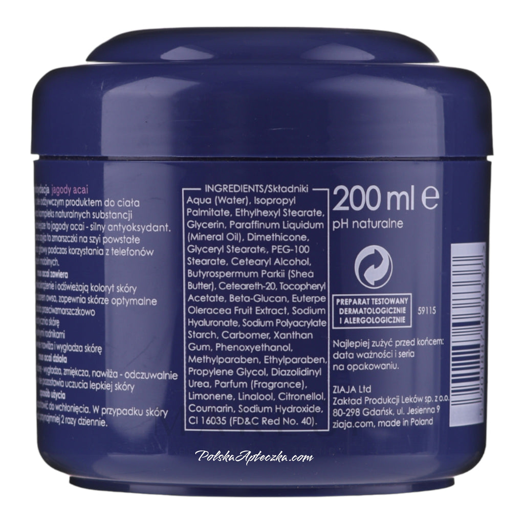 Ziaja Acai Berry Moisturizing Body Mousse, 200ml - Apteczka | Proton Nutrition
