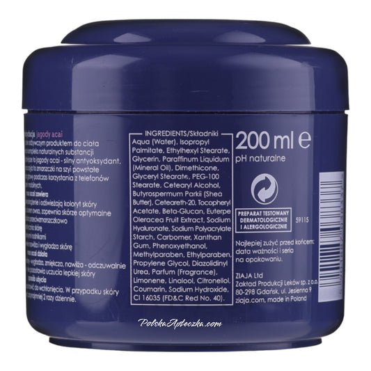 Ziaja Acai Berry Moisturizing Body Mousse, 200ml