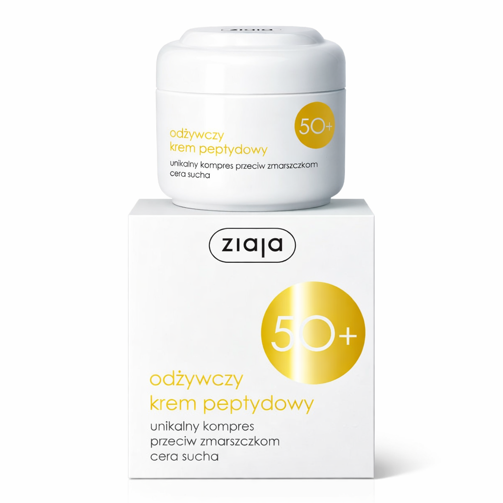 Ziaja 50+ Rich Peptide Nourishing Anti-Wrinkle Night Face Cream for Dry Skin