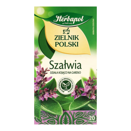 Herbapol Zielnik Polski Sage Tea – Szałwia for Throat Support 20 Bags