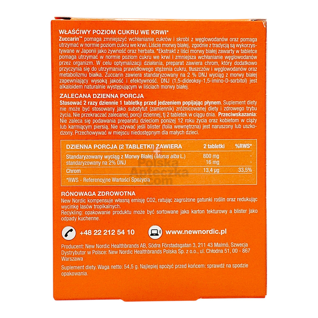 zuccarin white mullberry 60 tablets ingredients