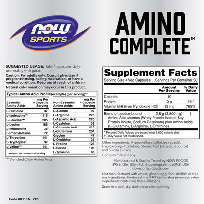 Amino Complete, Protein Blend With 21 Aminos and B-6, 120 Veg Capsules