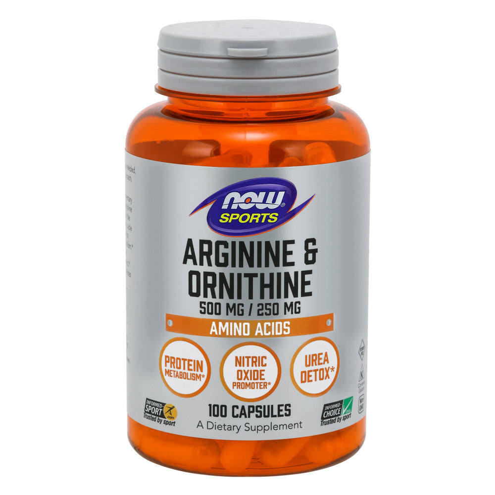 Arginine & Ornithine 500/250 mg, Amino Acids, 100 Veg Capsules