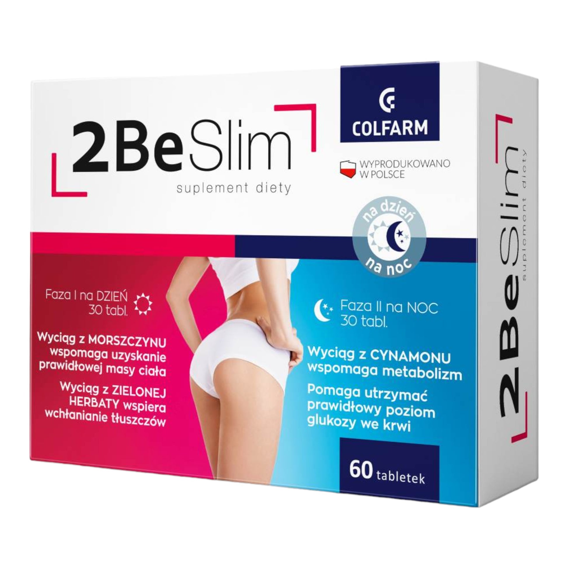 2Be Slim, 30 tabletek na dzień + 30 tabletek na noc, Colfarm