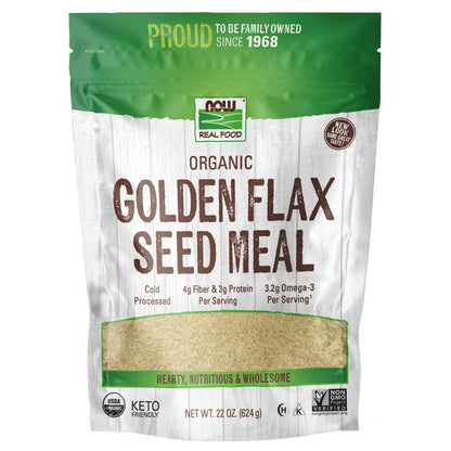 Golden Flax Seed Meal, Organic - 22 oz.