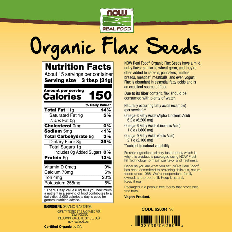 Flax Seeds, Organic - 16 oz.