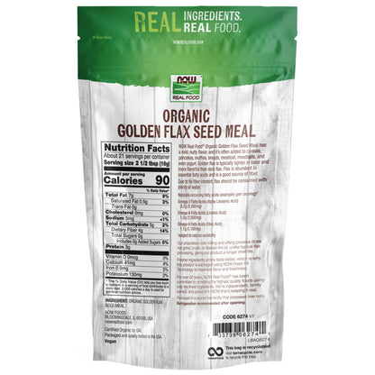 Golden Flax Seed Meal, Organic - 12 oz.