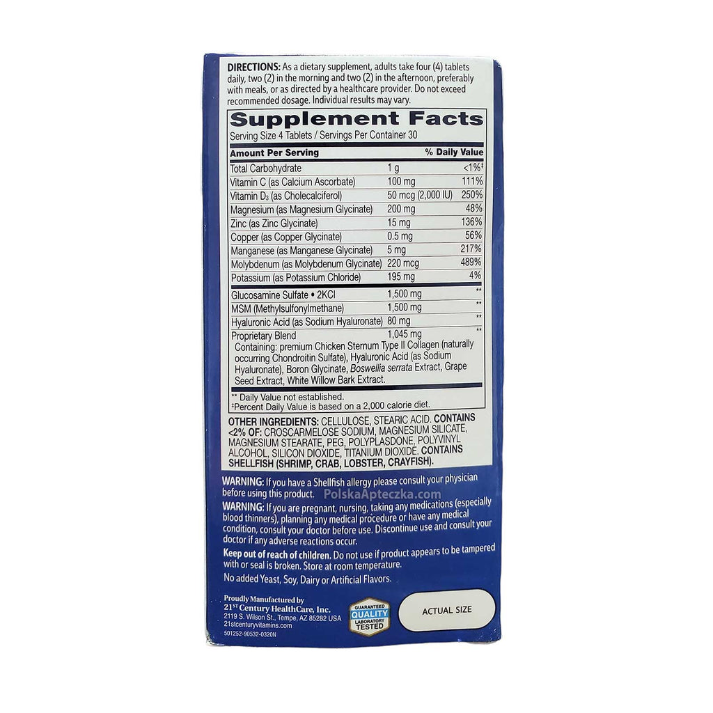 Arthri-Flex Collagen Joint Support Vitamin D3 180 Tablets Ingredients