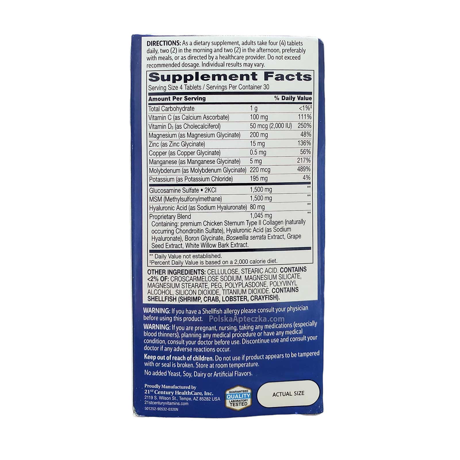 Arthri-Flex Collagen Joint Support Vitamin D3 180 Tablets Ingredients