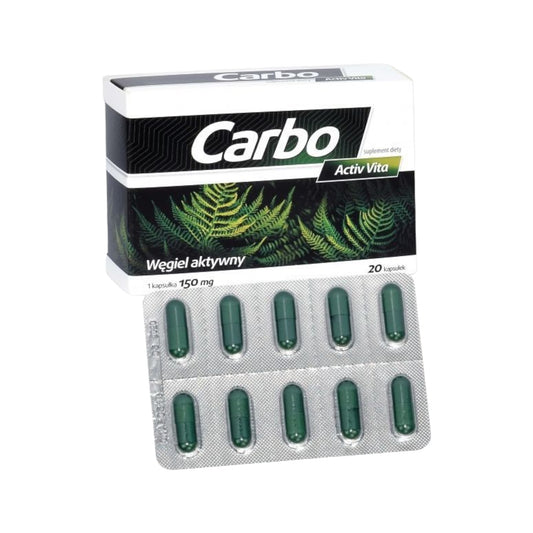 Carbo Activ Vita Activated Charcoal Capsules – 150mg for Digestive Support