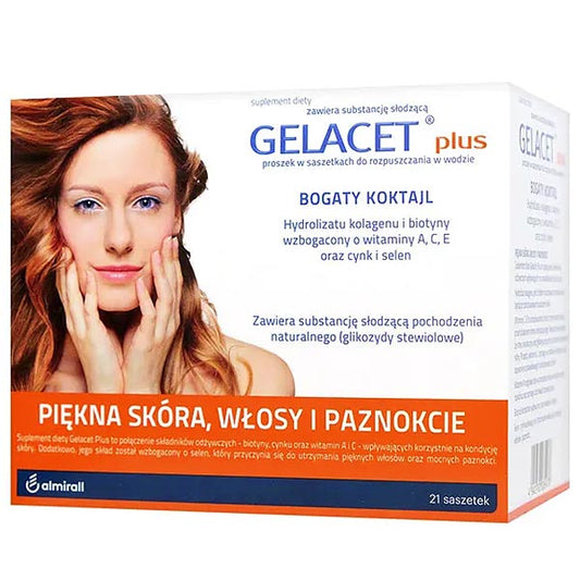 Gelacet Plus Collagen & Vitamin Powder for Solution 21 Sachets