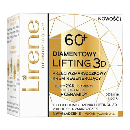 Lirene, Diamentowy Lifting 3D 60+ krem przeciwzmarszczkowy regenerujący dzień i noc 50ml