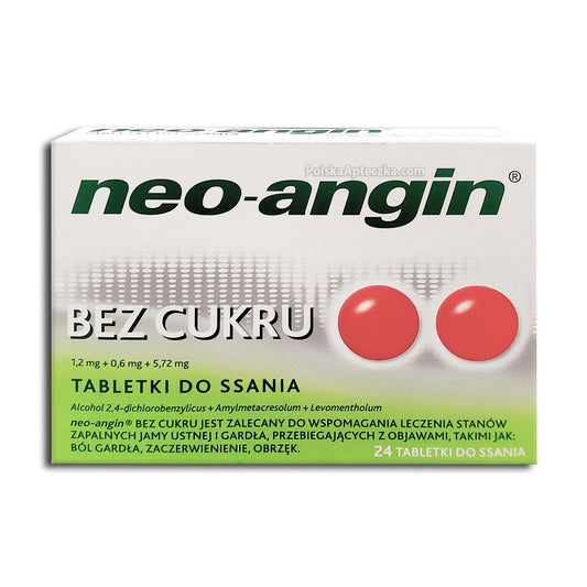 Neo-angin Tabletki do ssania, Bez Cukru, 24 tablets