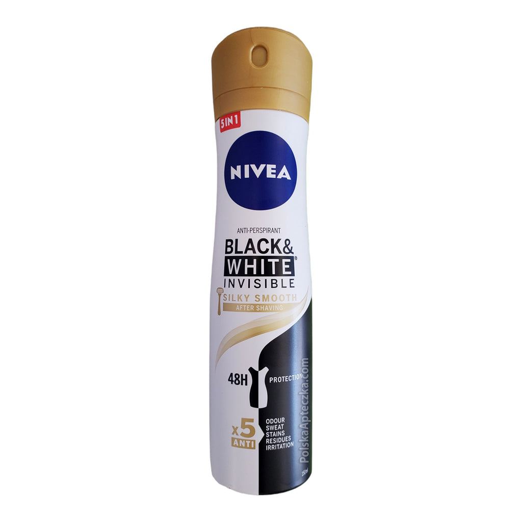 NIVEA Black & White Invisible Silky Smooth 5-in-1 Anti-Perspirant Spray 150ml