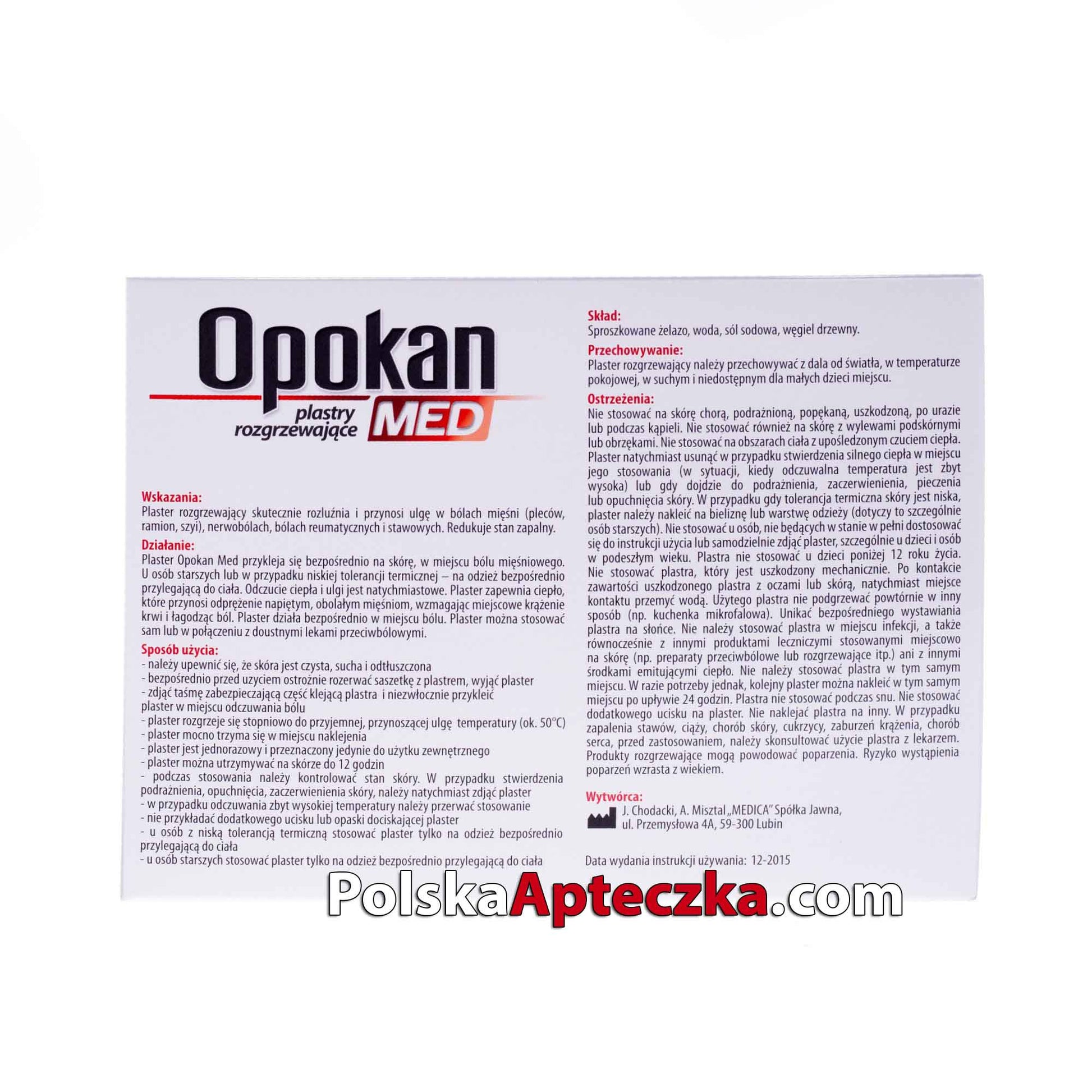 Opokan Med Heating Patches instructions