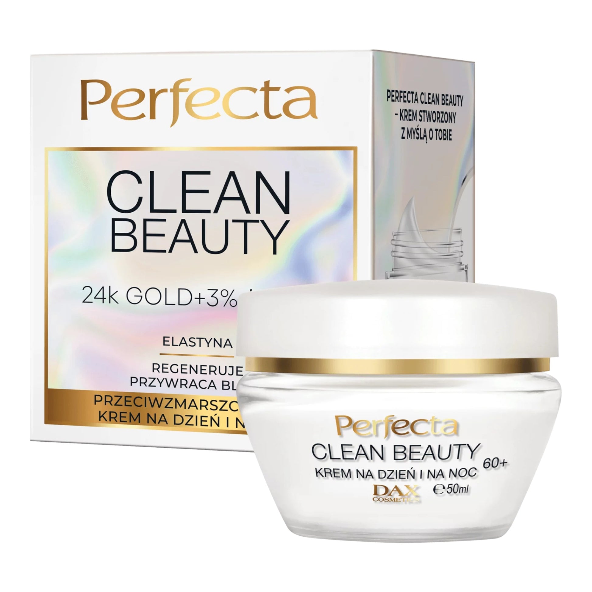 Perfecta, Clean Beauty 60+ Krem przeciwzmarszczkowy regenerujacy na dzien i noc 50ml