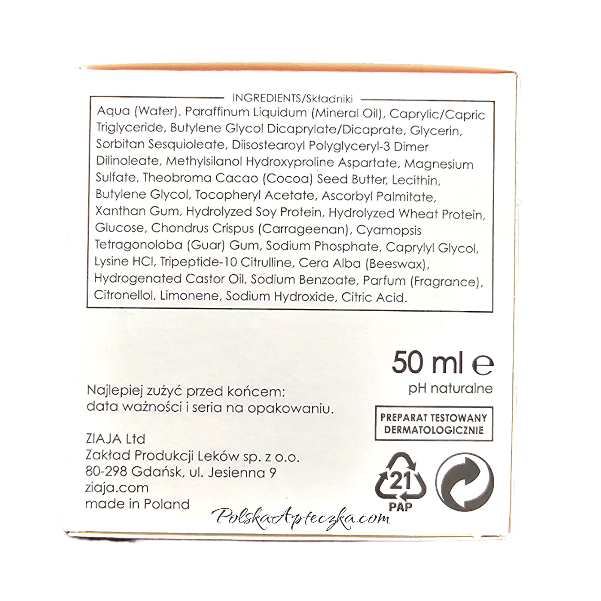 Ziaja, 50+ Poltlusty krem przeciw zmarszczkom na dzien i noc 50ml