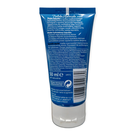 Ziaja, GdanSkin Hydrożelowa maska do twarzy i ciała głęboko nawadniająca łagodzi podrażnienia 50 ml