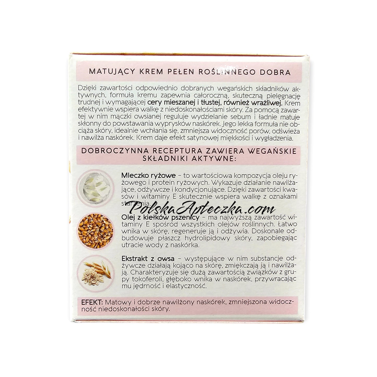 Bielenda, Vegan Muesli, krem matujący owies, prszenica, mleczko ryżowe na dzien i noc 50 g