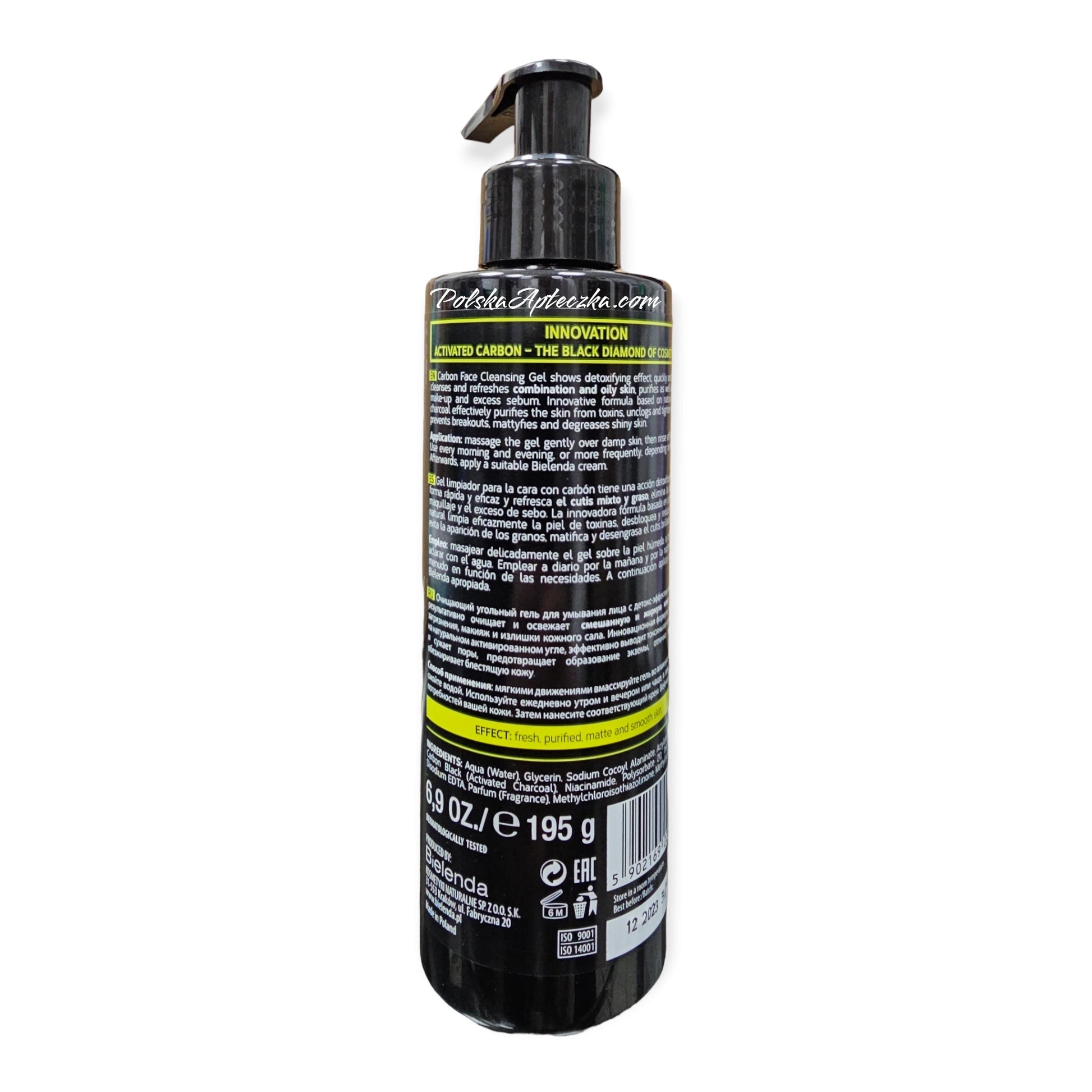 Bielenda, Carbo Detox, Oczyszczajacy zel weglowy do mycia twarzy 195 g