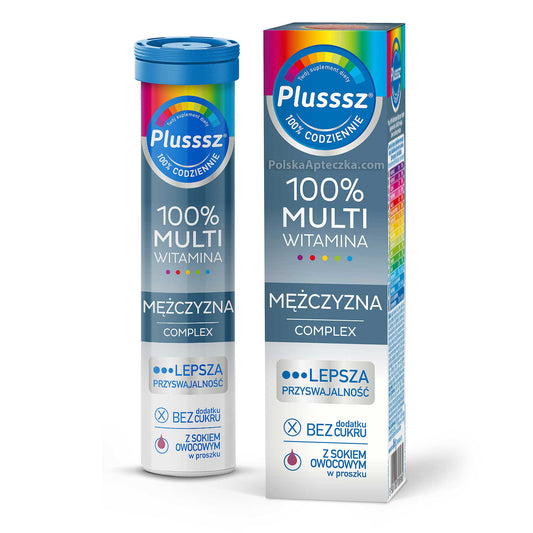 Plusssz 100% Multiwitamina Mężczyzna Complex, 20 tabletek musujących