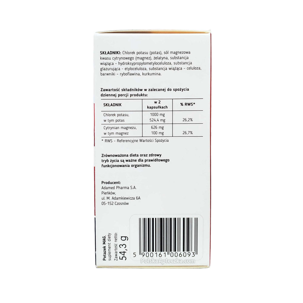 Potasek Mag 50 tablets ingredients