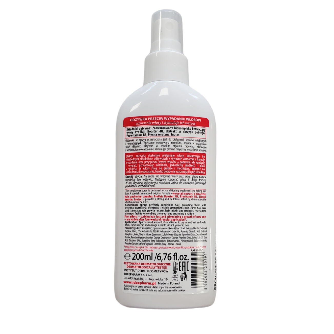 Radical Med Anti Hair Loss Conditioner Spray Pro-Hair Booster 4H 200ml ingredients