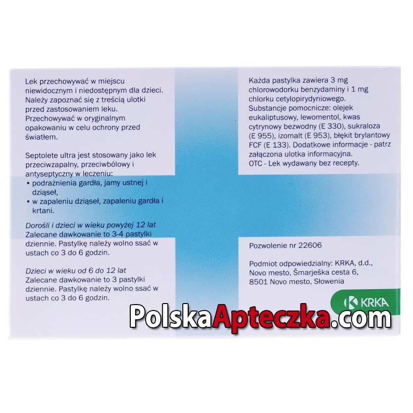 Septolete Ultra 16 pastylek - Apteczka | Proton Nutrition