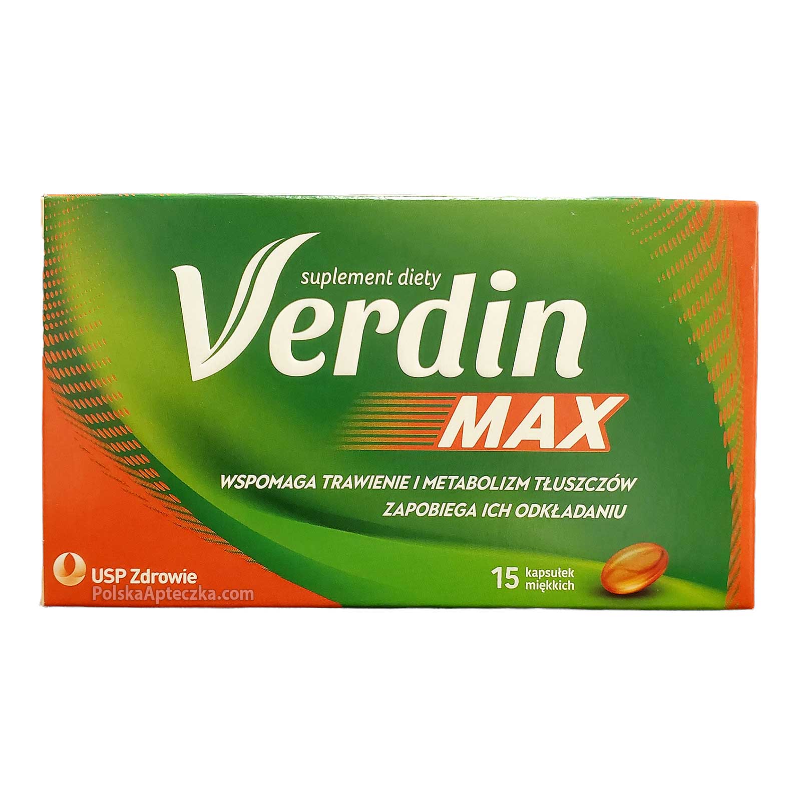 Verdin Max 15 softgel capsules box – digestive support supplement from USP Zdrowie