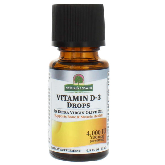 Vitamin D-3 Drops (4,000 IU in 2 Drops) 15ml (240 Servings)
