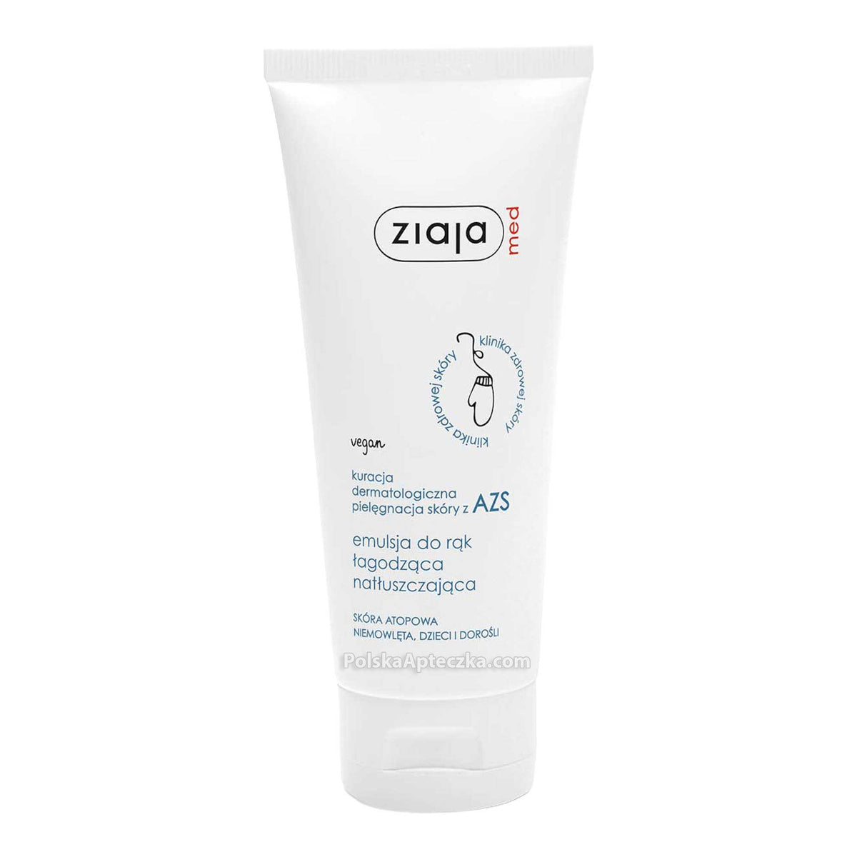 Med Atopic Skin Soothing Hand Emulsion 100ml - Ziaja product packaging on a white background