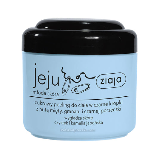 Ziaja Jeju Cukrowy peeling do ciala w czarne kropki z nuta miety granatu i czarnej porzeczki wygladza skore 200ml