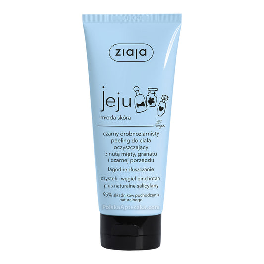 Ziaja, Jeju Czarny drobno ziarnisty peeling myjacy do ciala z nuta miety granatu i czarnej porzeczki 200ml