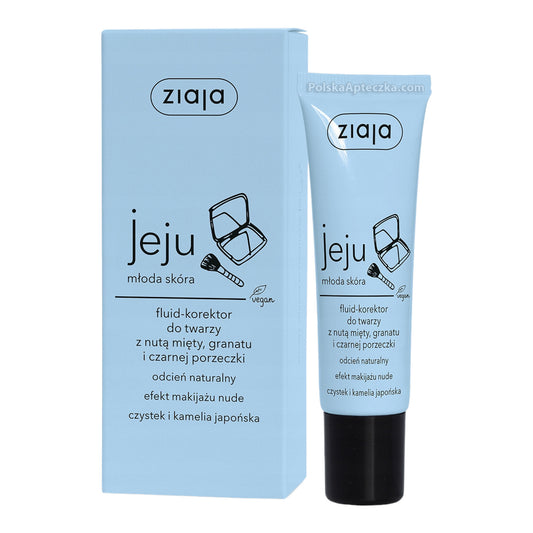 Ziaja, Jeju Fluid-korektor do twarzy z nuta miety,granatu i czarnej porzeczki odcien naturalny 30ml