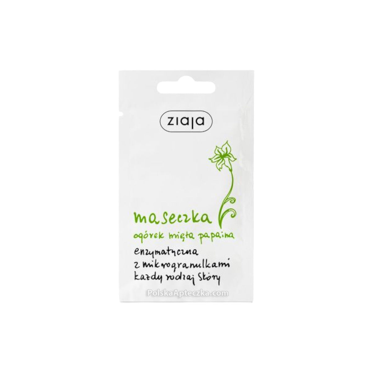 Cucumber & Mint Enzyme Face Mask with Microgranules 7ml - Ziaja product packaging on a white background