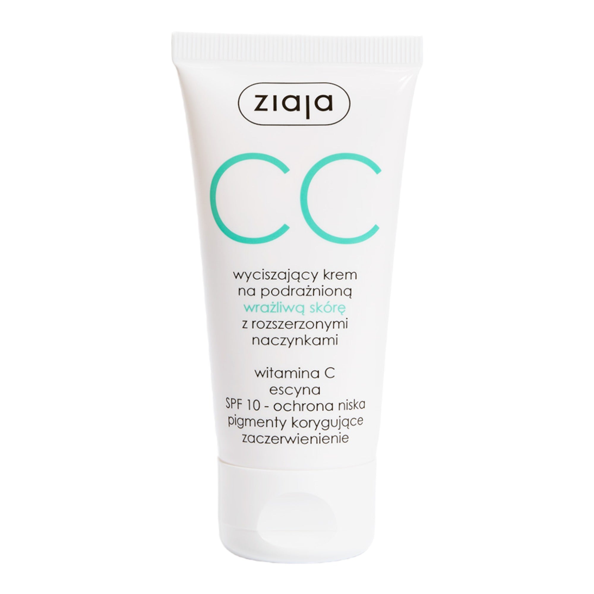Ziaja CC Calming Cream for Sensitive Skin with Redness and Enlarged Capillaries SPF 10 50ml
